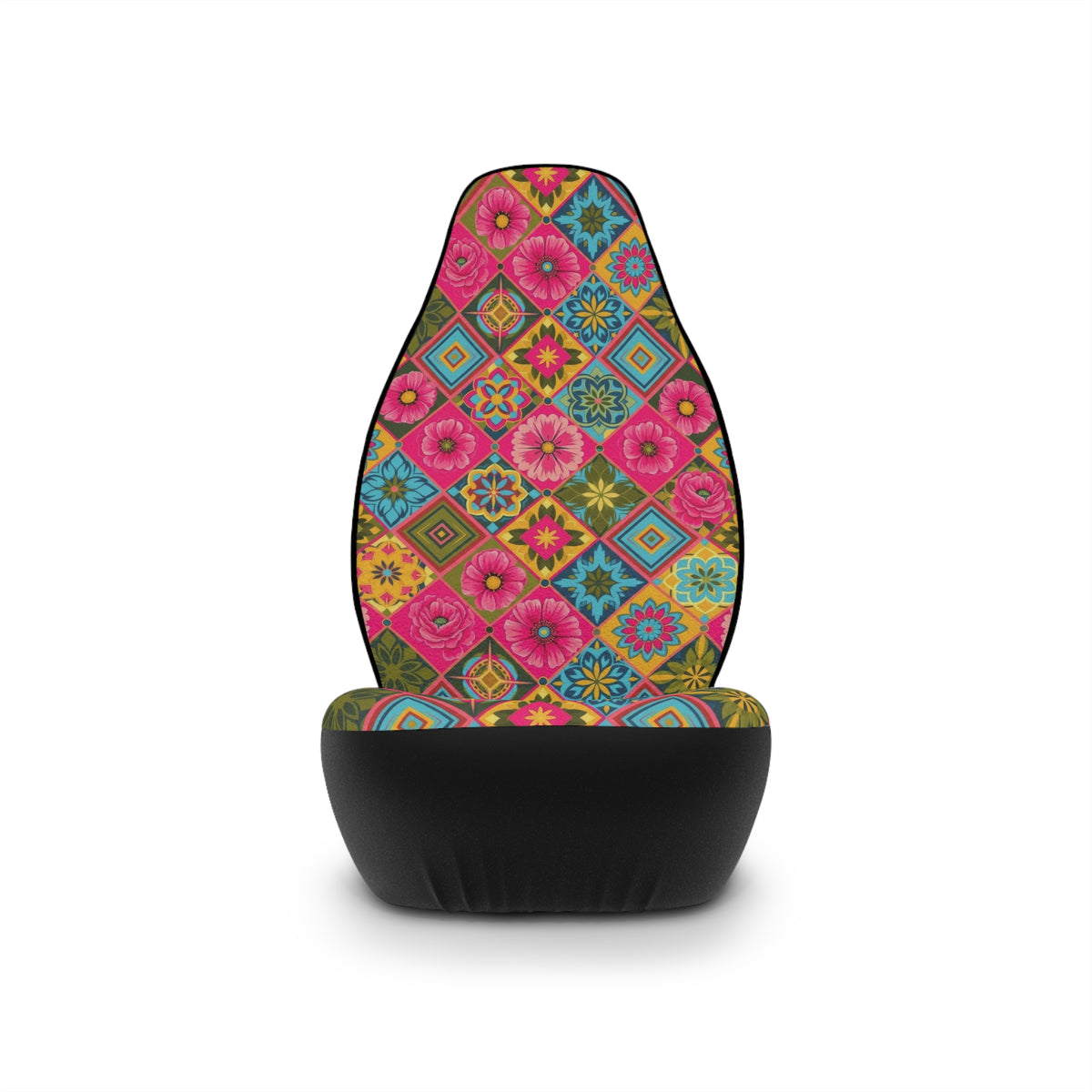 Pink floral car seat covers, product view 4