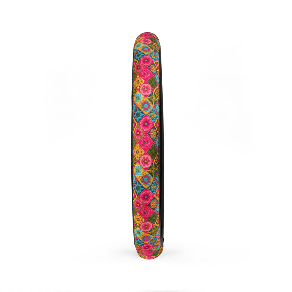 Pink floral steering wheel cover, product view 5