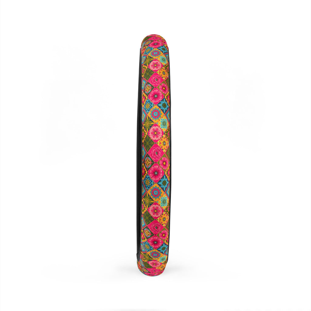 Pink floral steering wheel cover, product view 6
