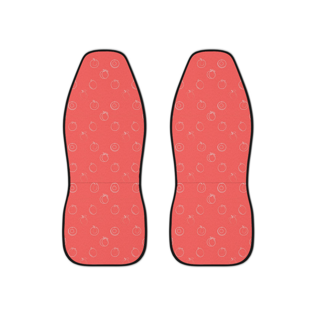 Pink fruit print car seat covers, set of two front seat covers