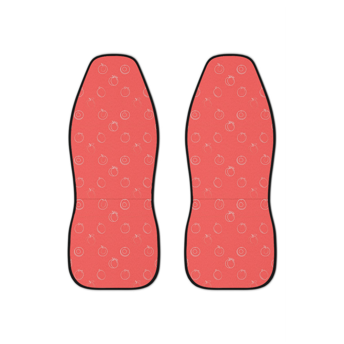 Pink fruit print car seat covers, set of two front seat covers