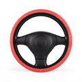 Pink fruit print steering wheel cover, on a steering wheel