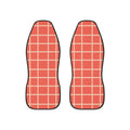 Pink gingham car seat covers, set of two front seat covers