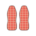 Pink gingham car seat covers, set of two front seat covers