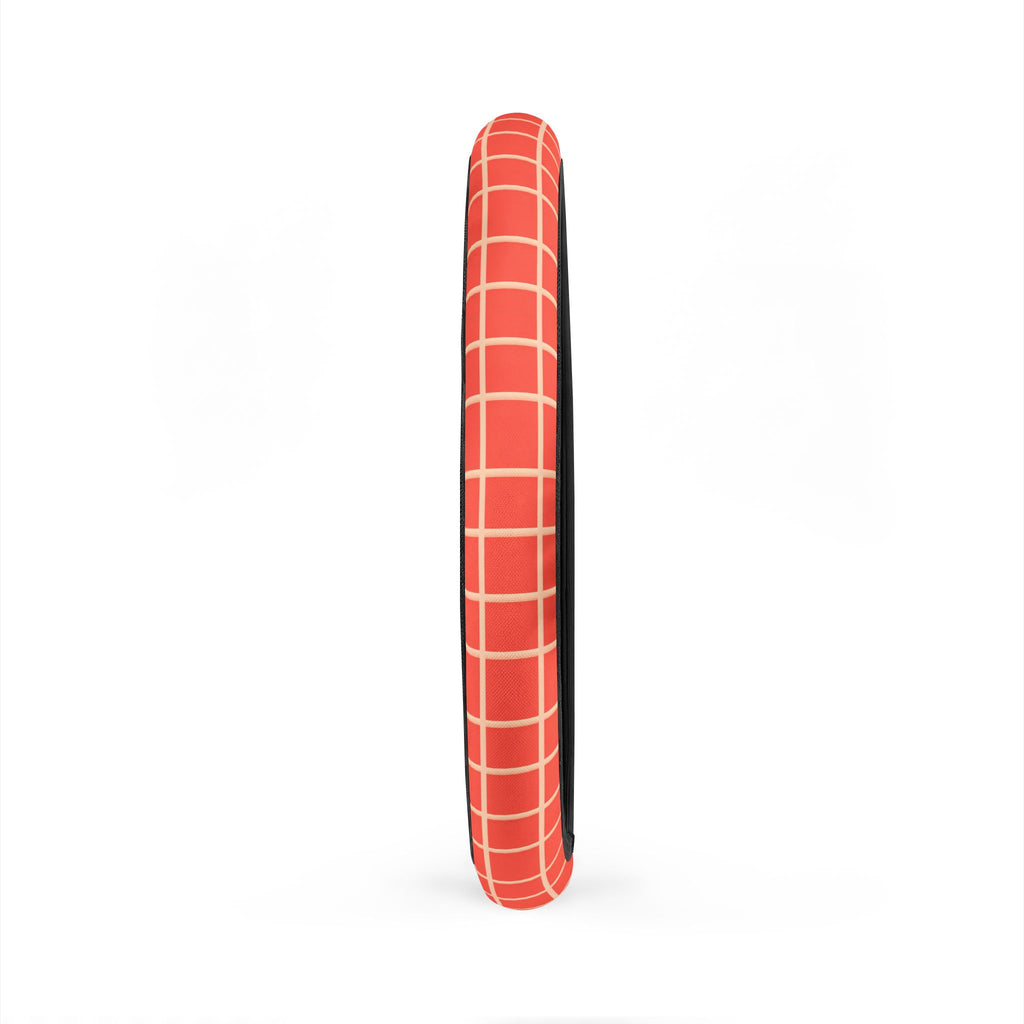 Pink gingham steering wheel cover, product view 4