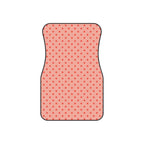 Pink polka dot car mats, set of four, front and rear mats