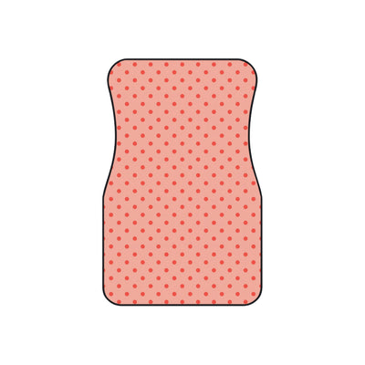 Pink polka dot car mats, set of four, front and rear mats