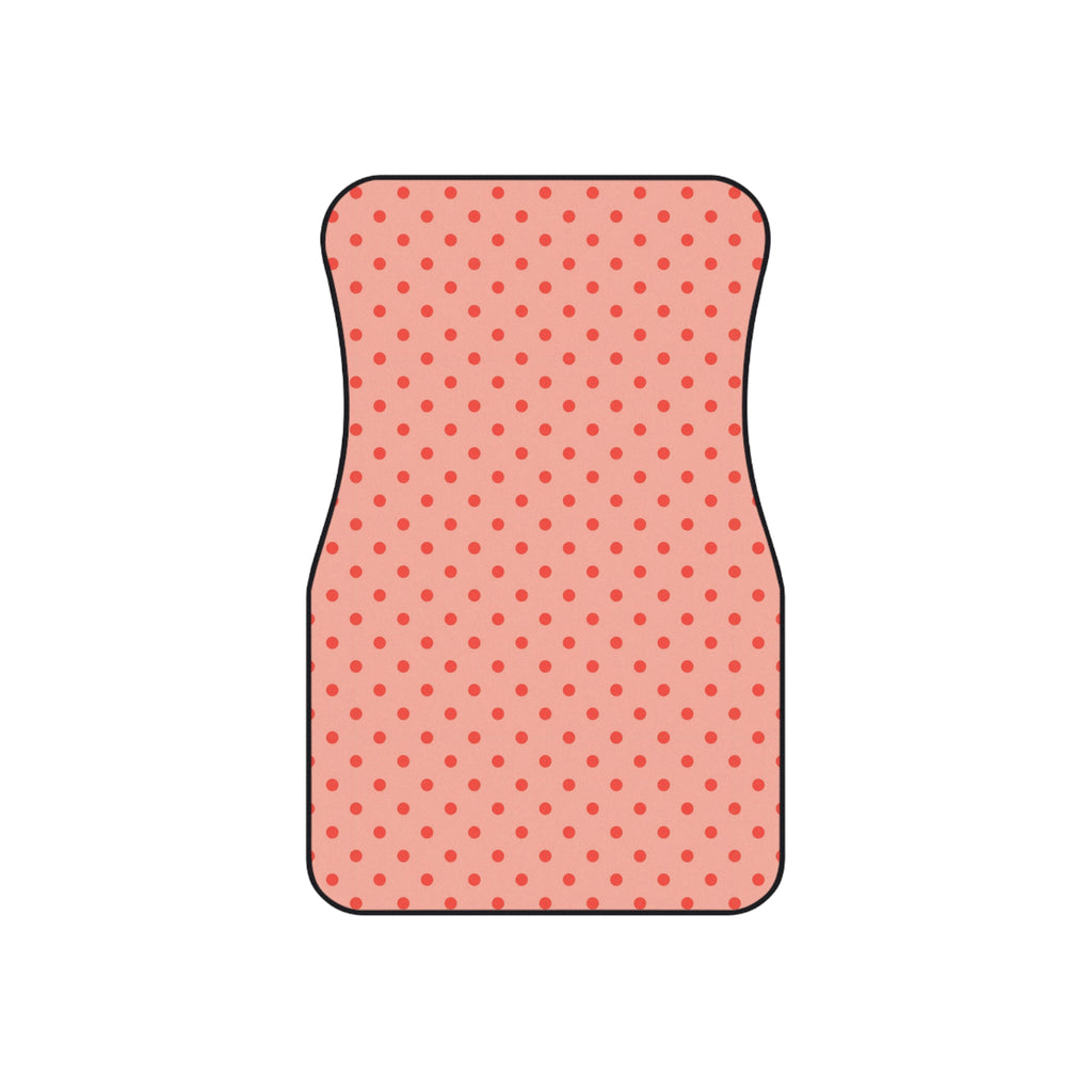 Pink polka dot car mats, product view 3