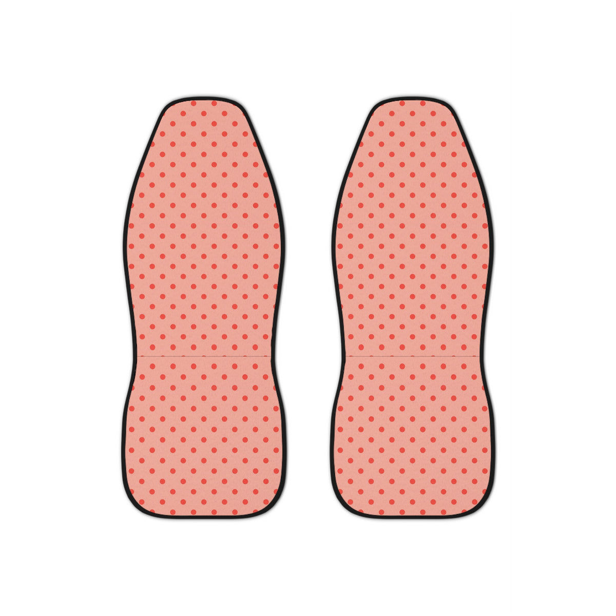 Pink polka dot car seat covers, set of two front seat covers
