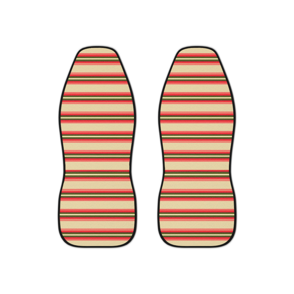 Pink stripe car seat covers, set of two front seat covers