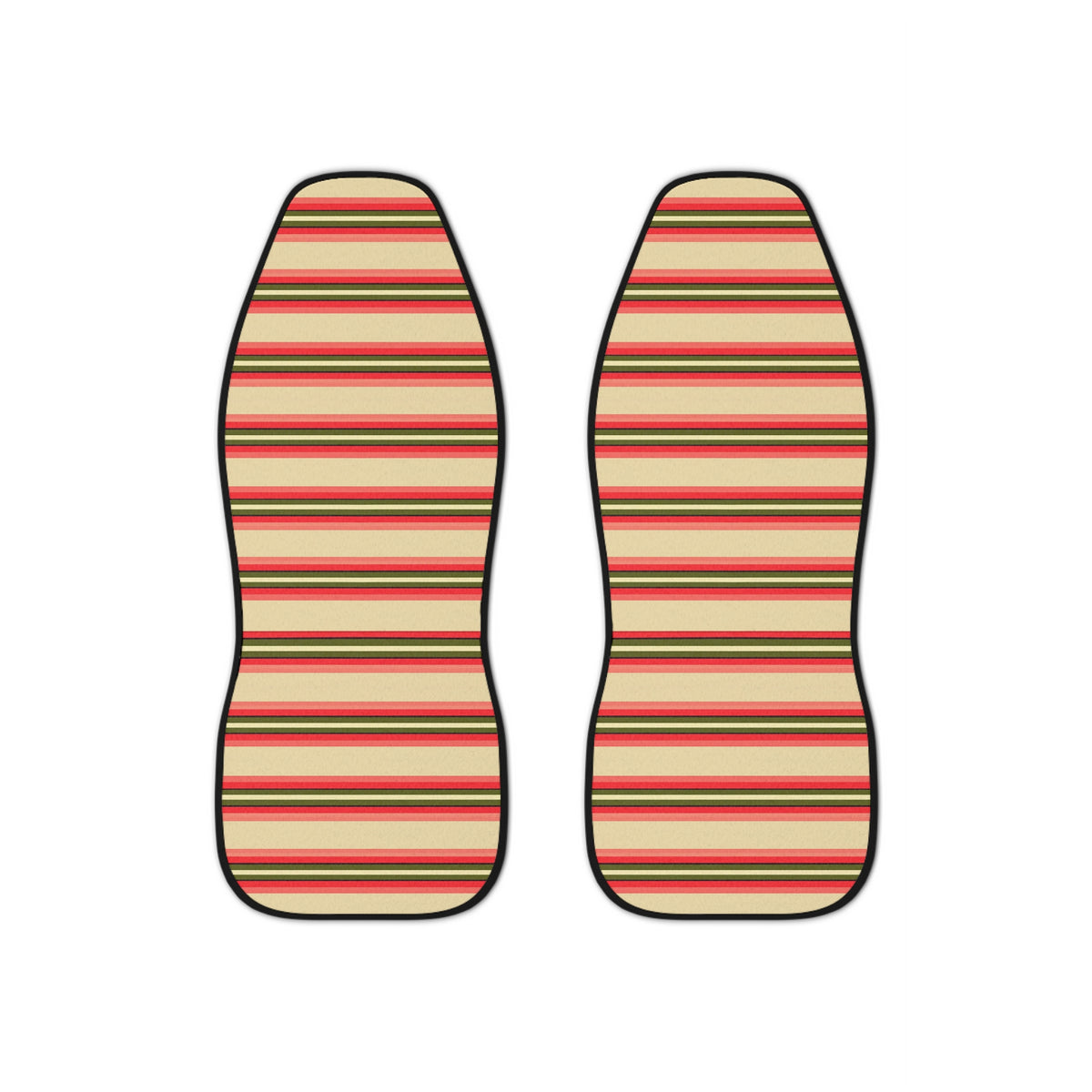 Pink stripe car seat covers, set of two front seat covers