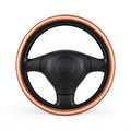 Pink stripe steering wheel cover, on a steering wheel