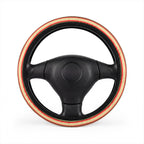 Pink stripe steering wheel cover, on a steering wheel