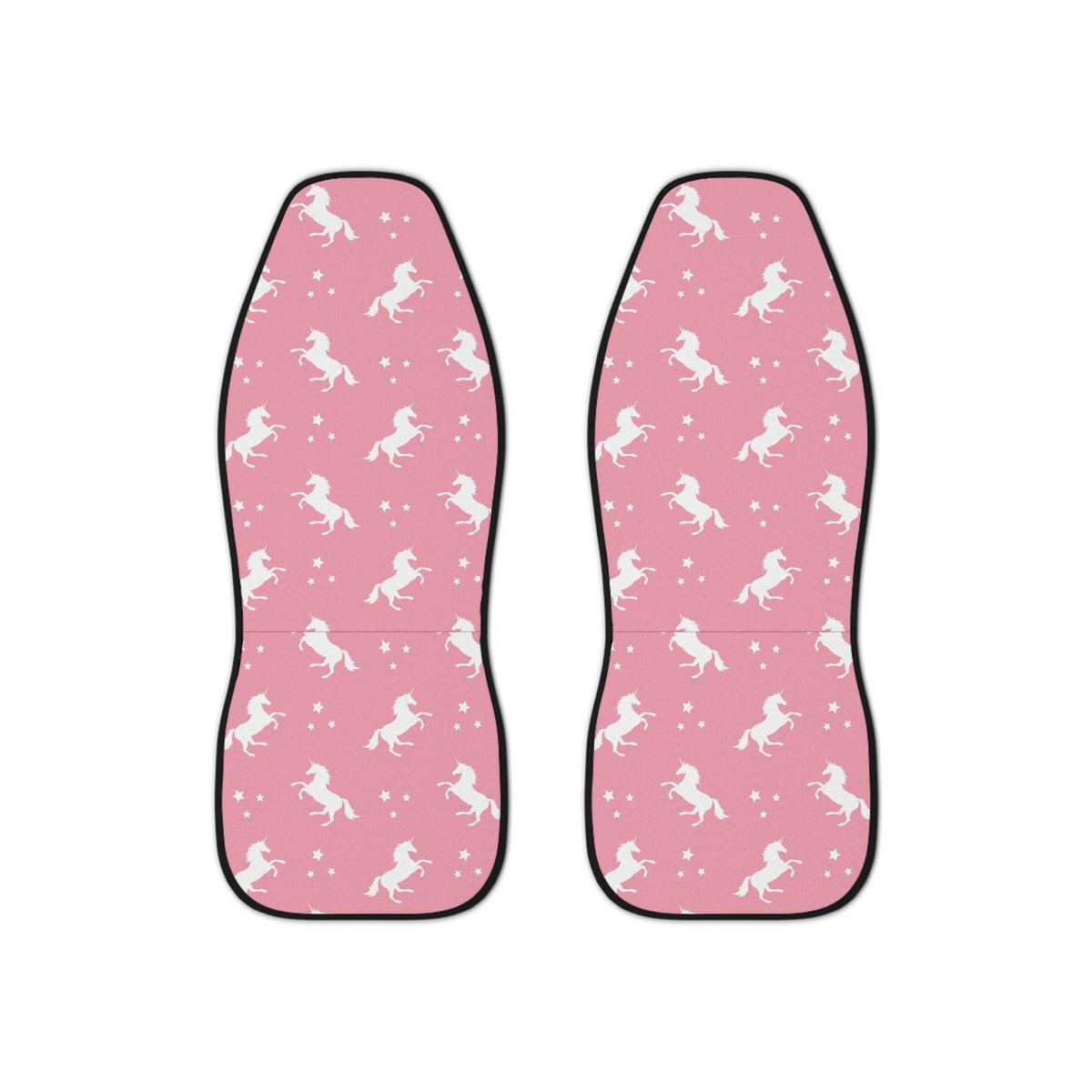 Pink unicorn car seat covers, set of two front seat covers