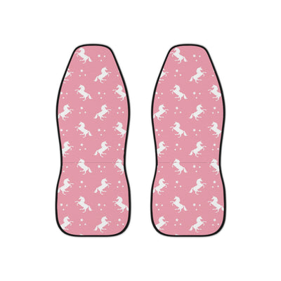 Pink unicorn car seat covers, set of two front seat covers