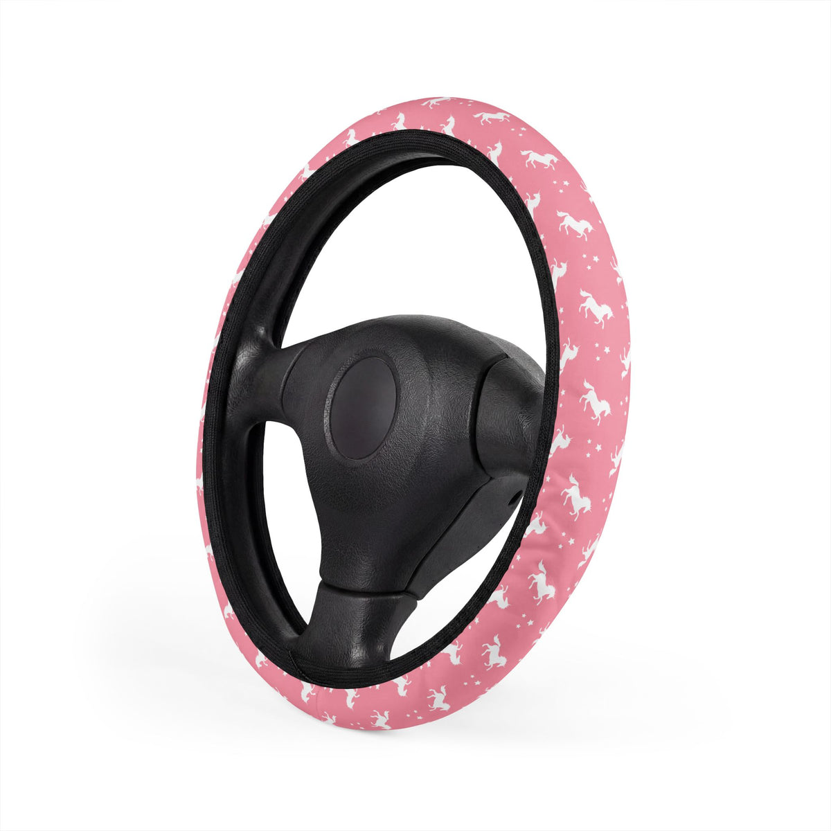 Pink unicorn steering wheel cover, product view 4