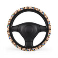 Pride flag hands steering wheel cover, front view