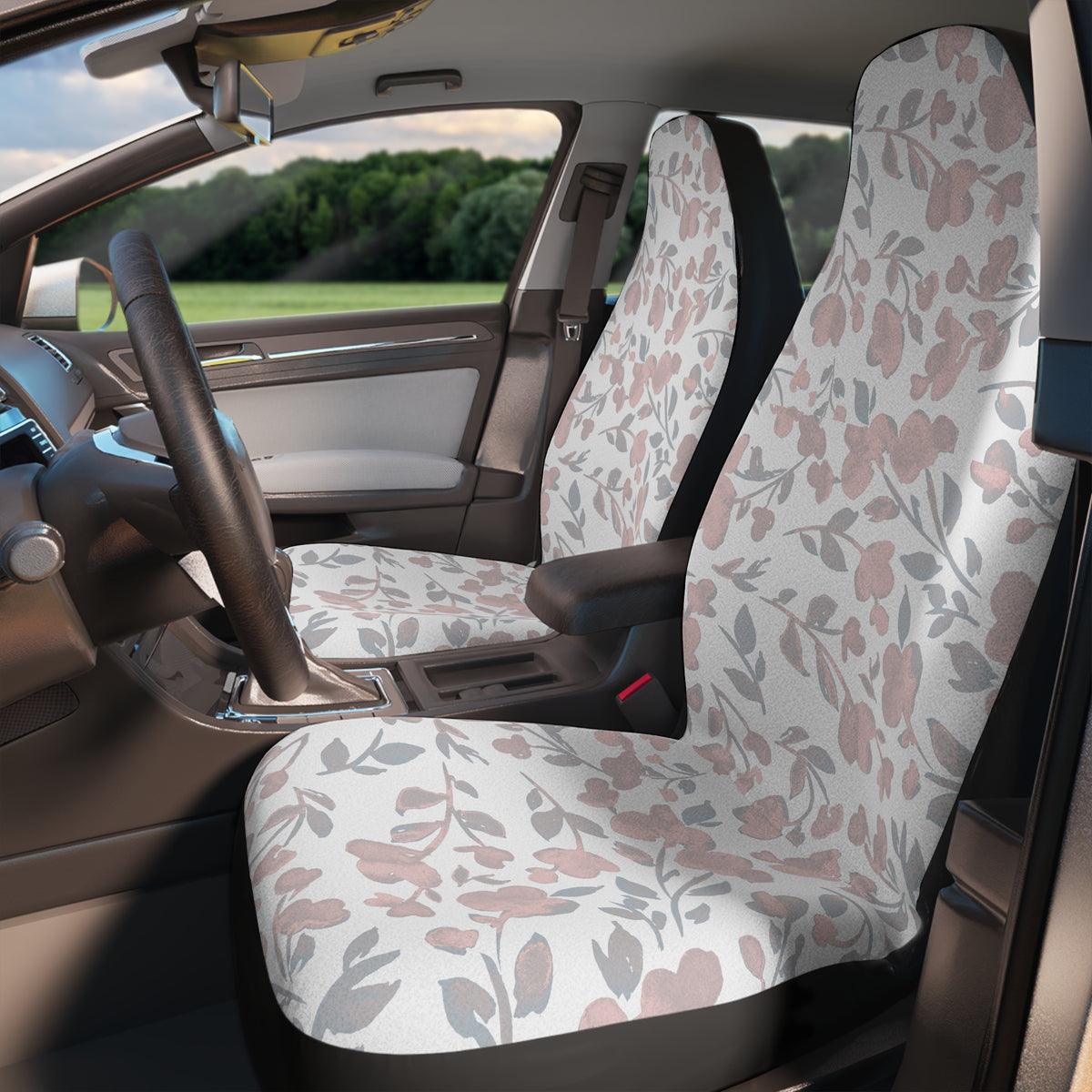 Purple floral boho car seat covers, product view 3
