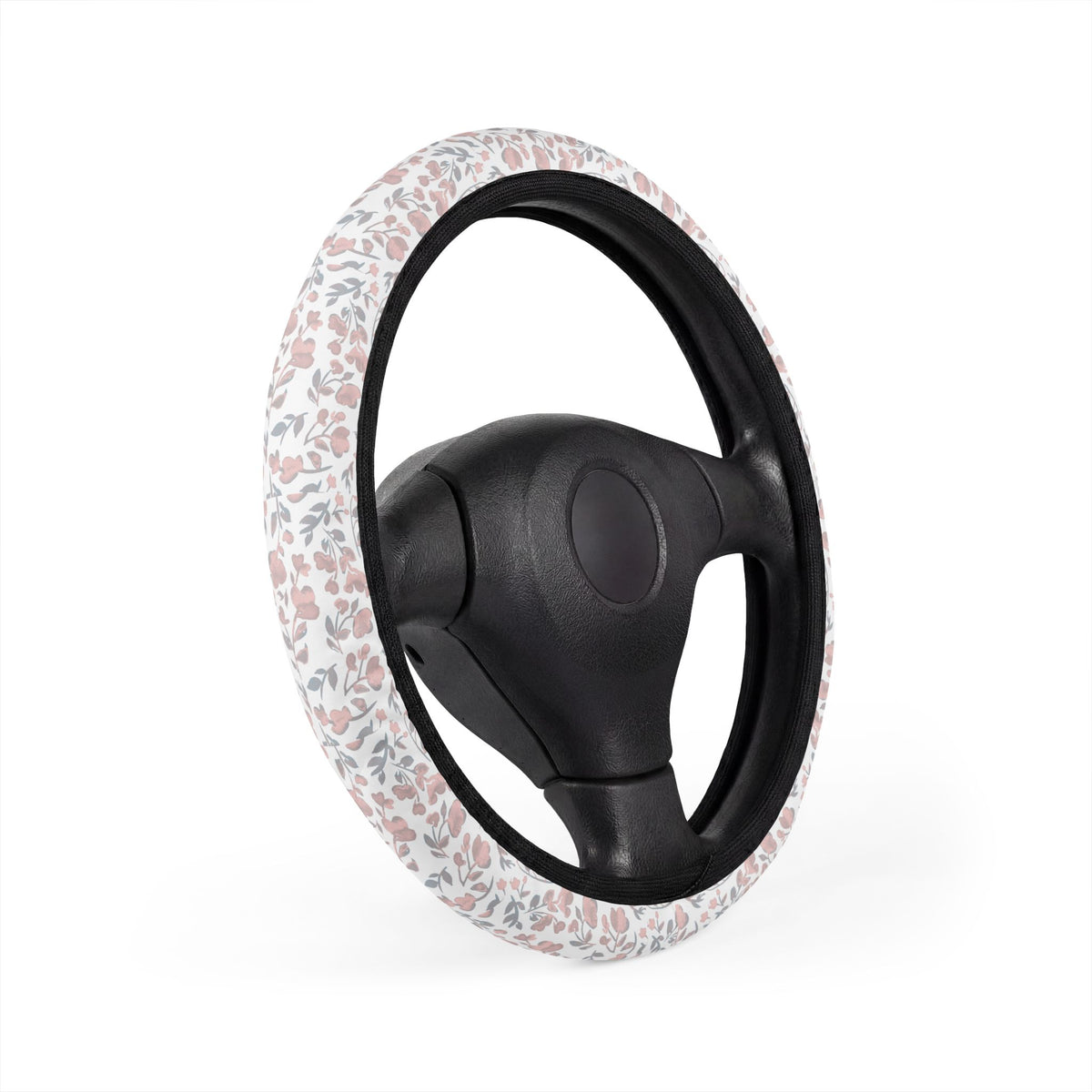Purple floral boho steering wheel cover, product view 3
