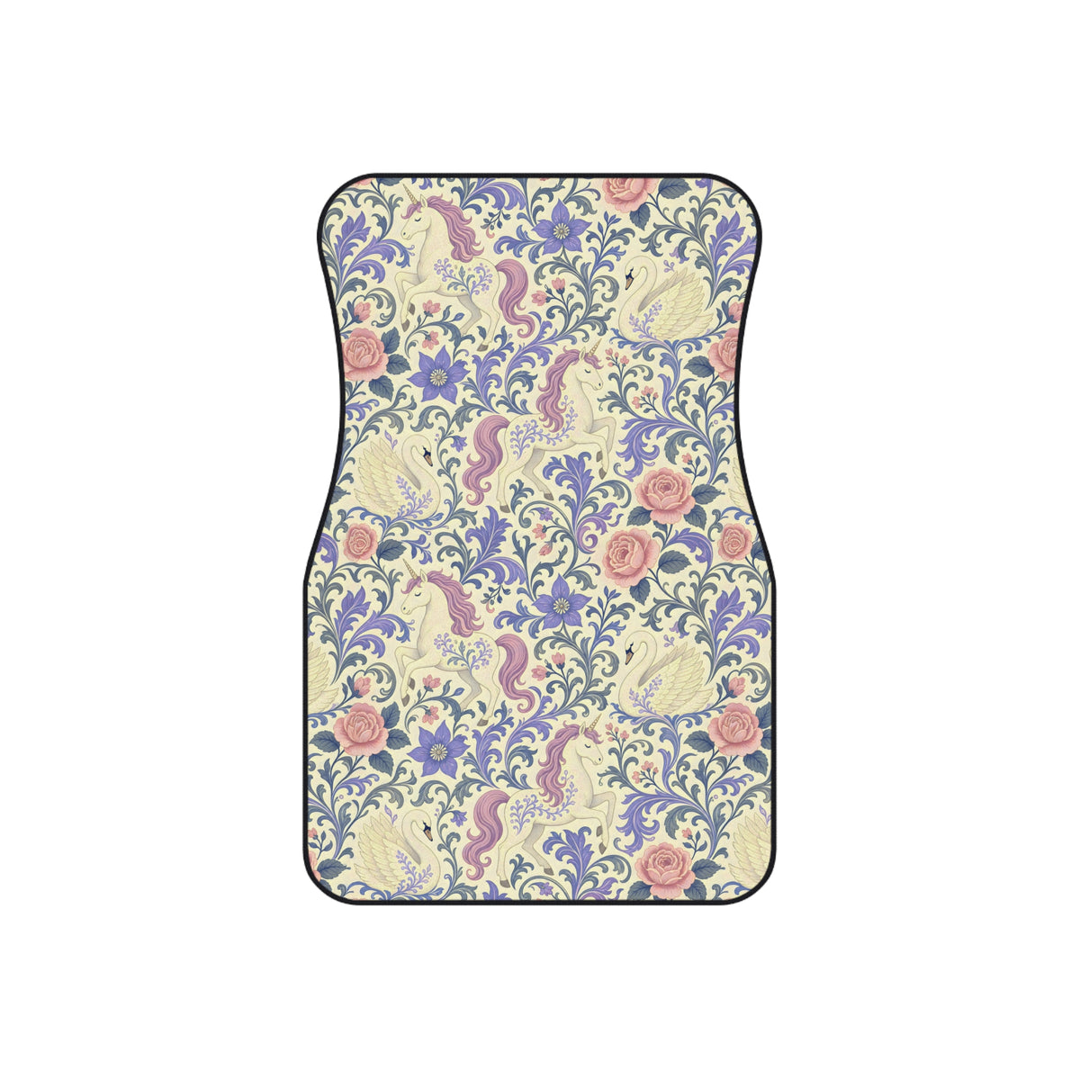 Purple unicorn swan car mats, set of four, front and rear mats