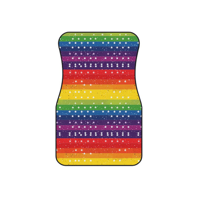 Rainbow American flag car mats, set of four, front and rear mats