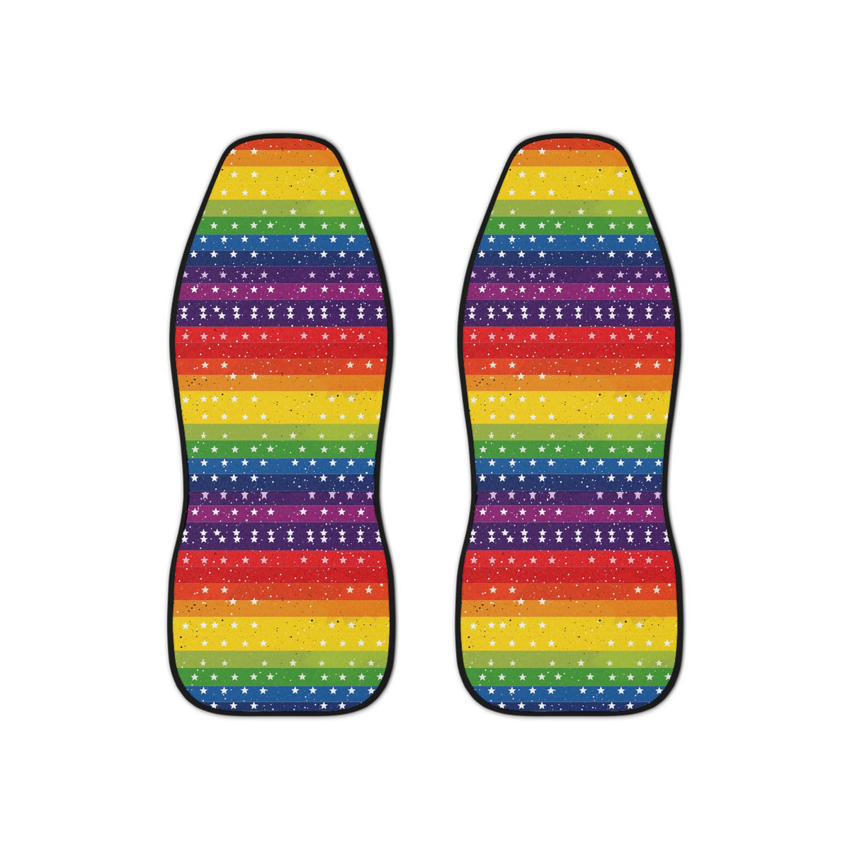 Rainbow American flag car seat covers, set of two front seat covers
