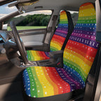 Rainbow American flag car seat covers, product view 3