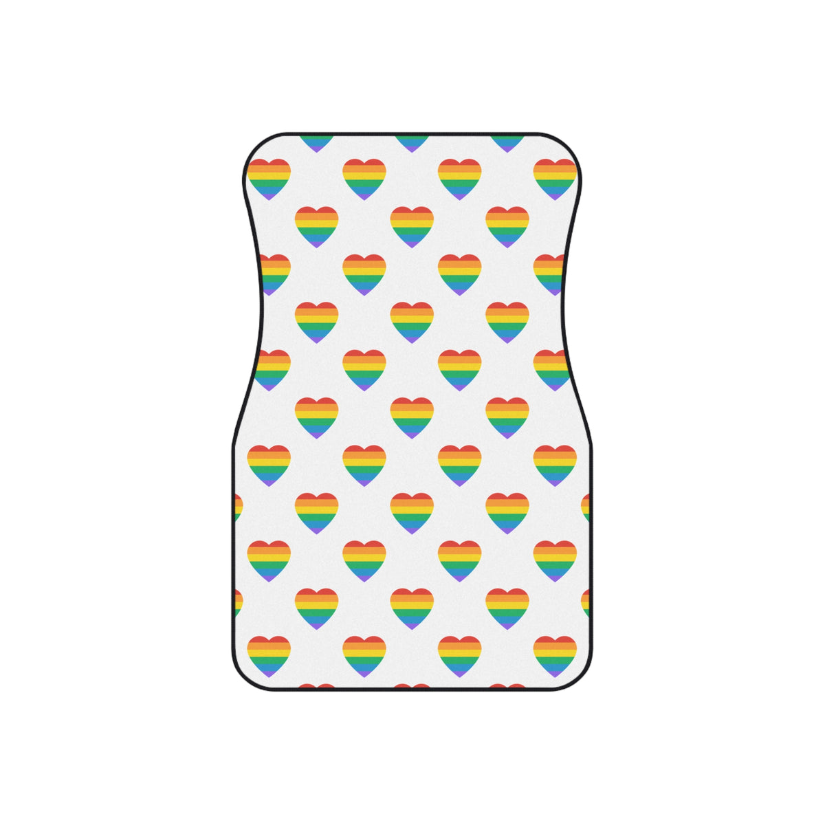 Rainbow heart pride car mats, set of four, front and rear mats