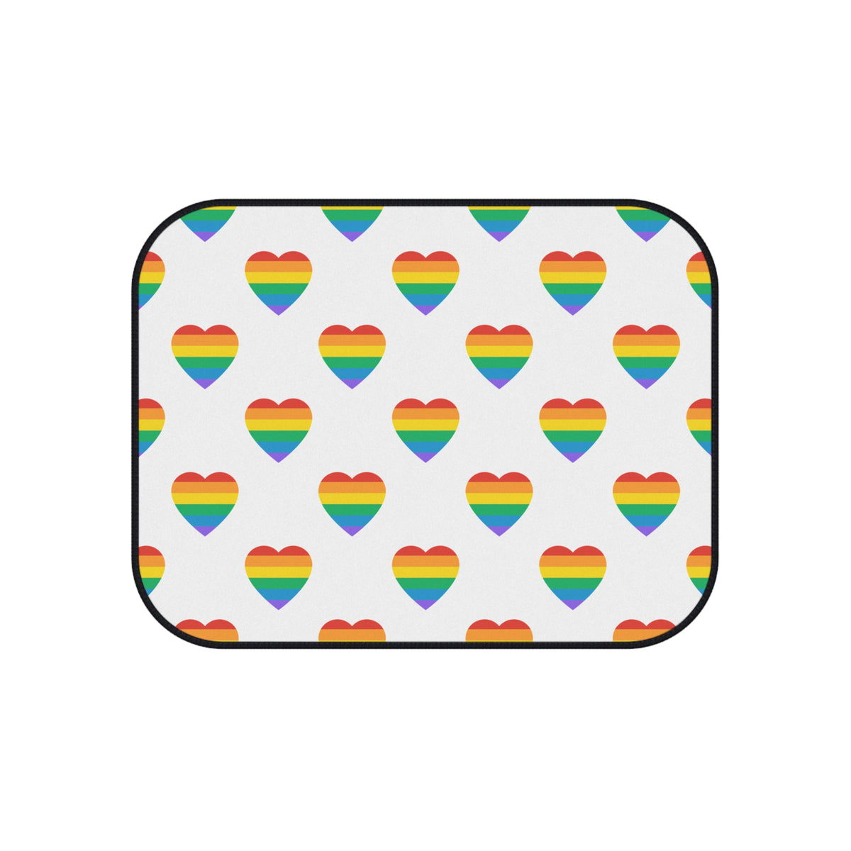 Rainbow heart pride car mats, product view 4