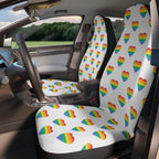 Rainbow heart pride car seat covers, product view 3
