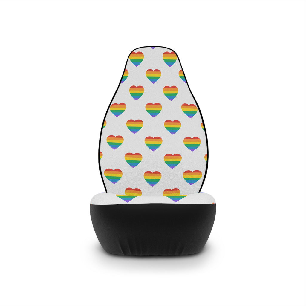 Rainbow heart pride car seat covers, product view 4