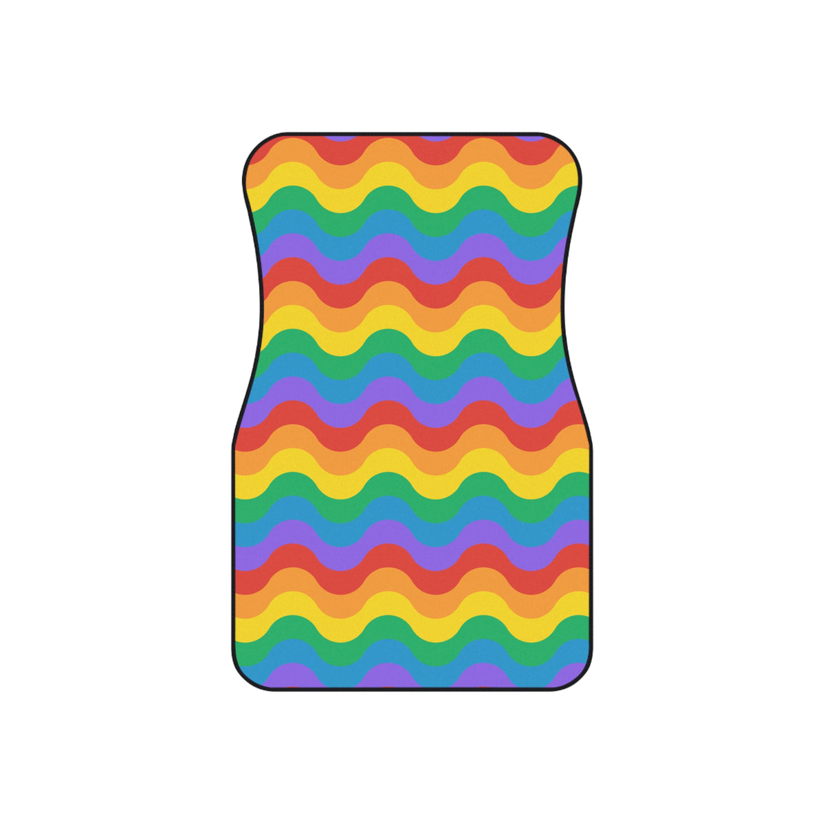 Rainbow wave pride car mats, set of four, front and rear mats