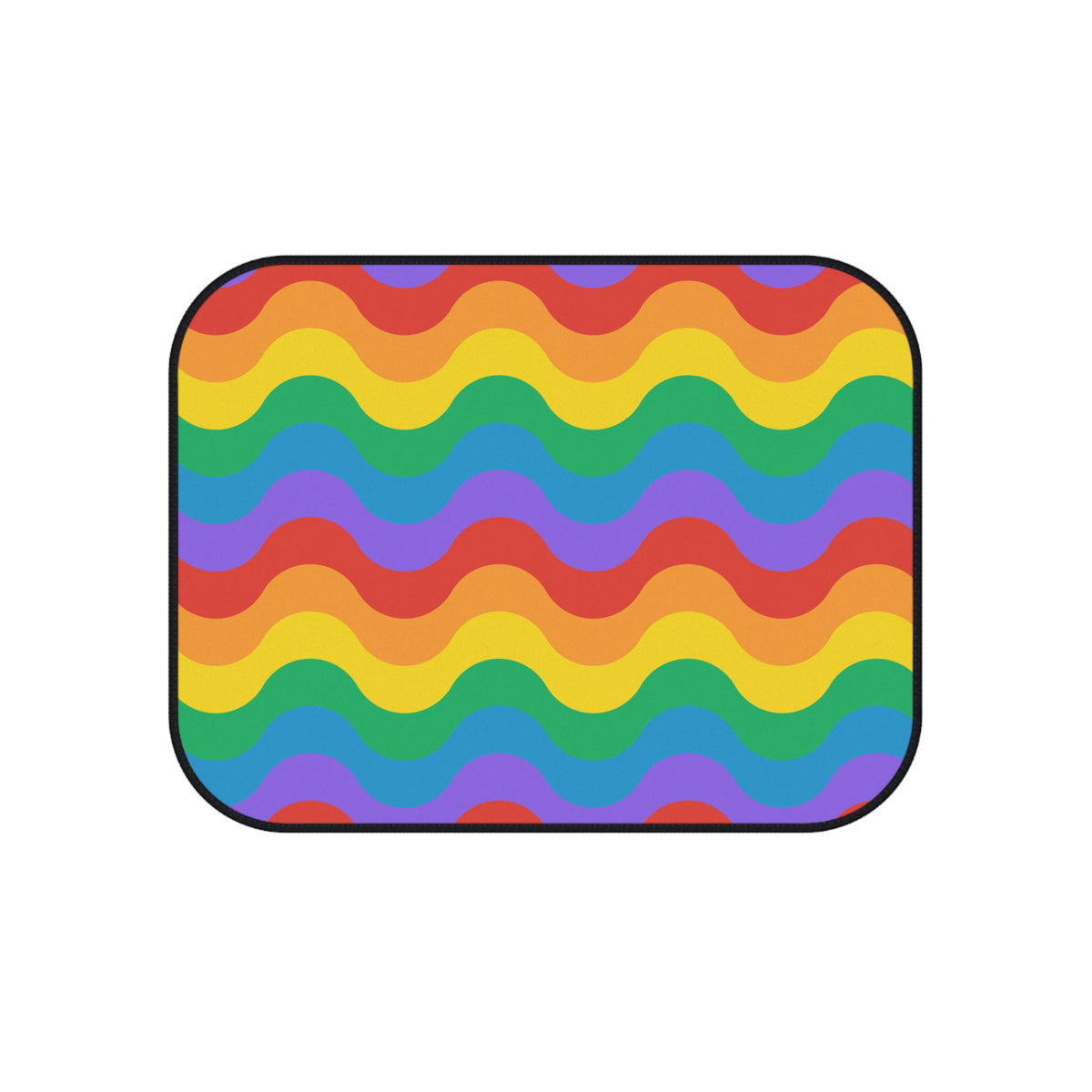 Rainbow wave pride car mats, product view 5