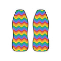 Rainbow wave pride car seat covers, set of two front seat covers