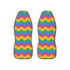Rainbow wave pride car seat covers, set of two front seat covers