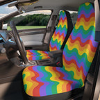 Rainbow wave pride car seat covers, product view 3