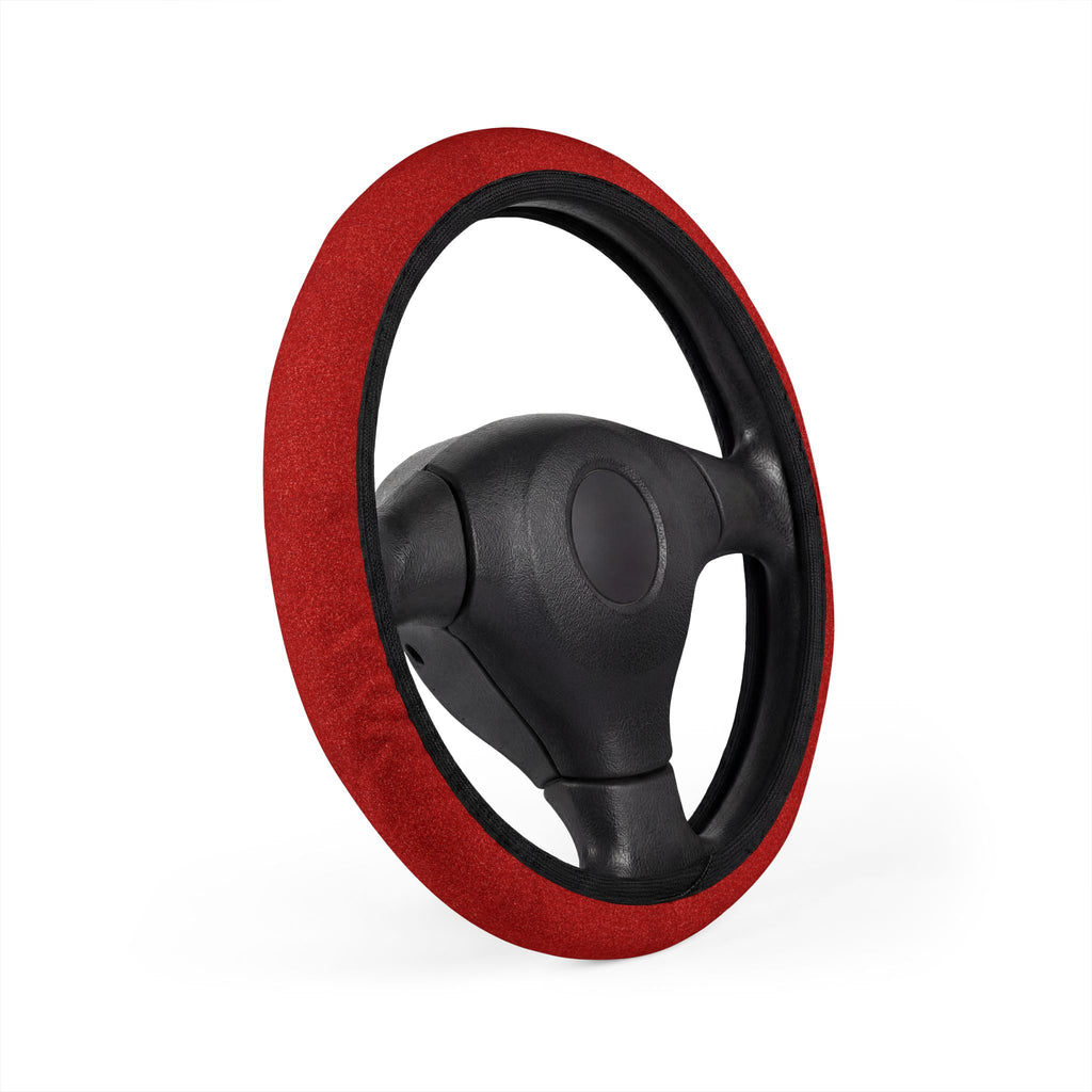 Red rainbow glitter steering wheel cover, product view 3