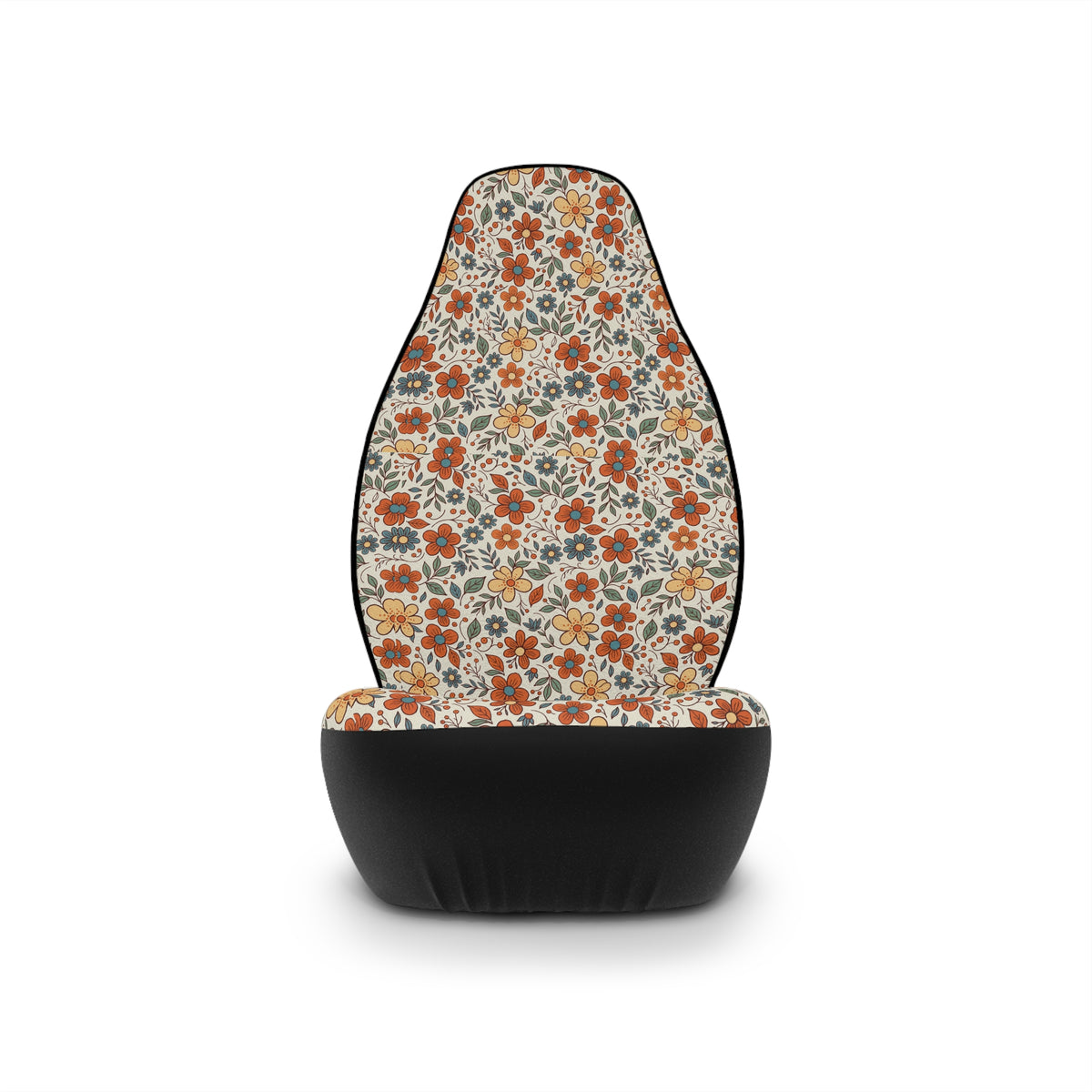 Retro flower print car seat covers, product view 4