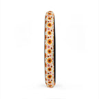 Retro orange flower print steering wheel cover, product view 5