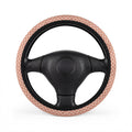 Retro seashell print steering wheel cover, on a steering wheel