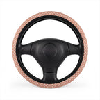 Retro seashell print steering wheel cover, on a steering wheel