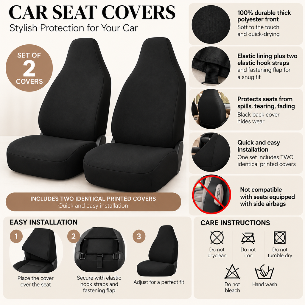 Silver rainbow glitter car seat covers overview with features, installation steps and care instructions