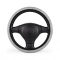 Silver rainbow glitter steering wheel cover, on a steering wheel