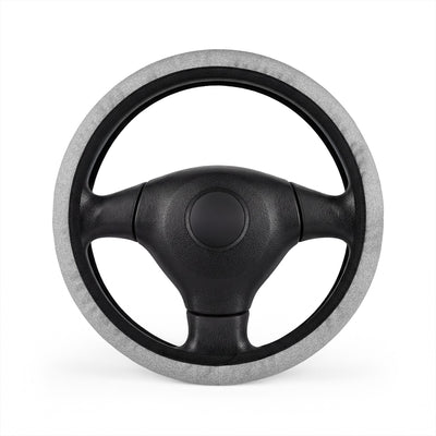 Silver rainbow glitter steering wheel cover, on a steering wheel