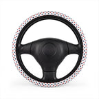 Star American flag steering wheel cover, on a steering wheel