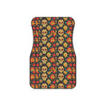 Sugar skull floral car mats, set of four, front and rear mats