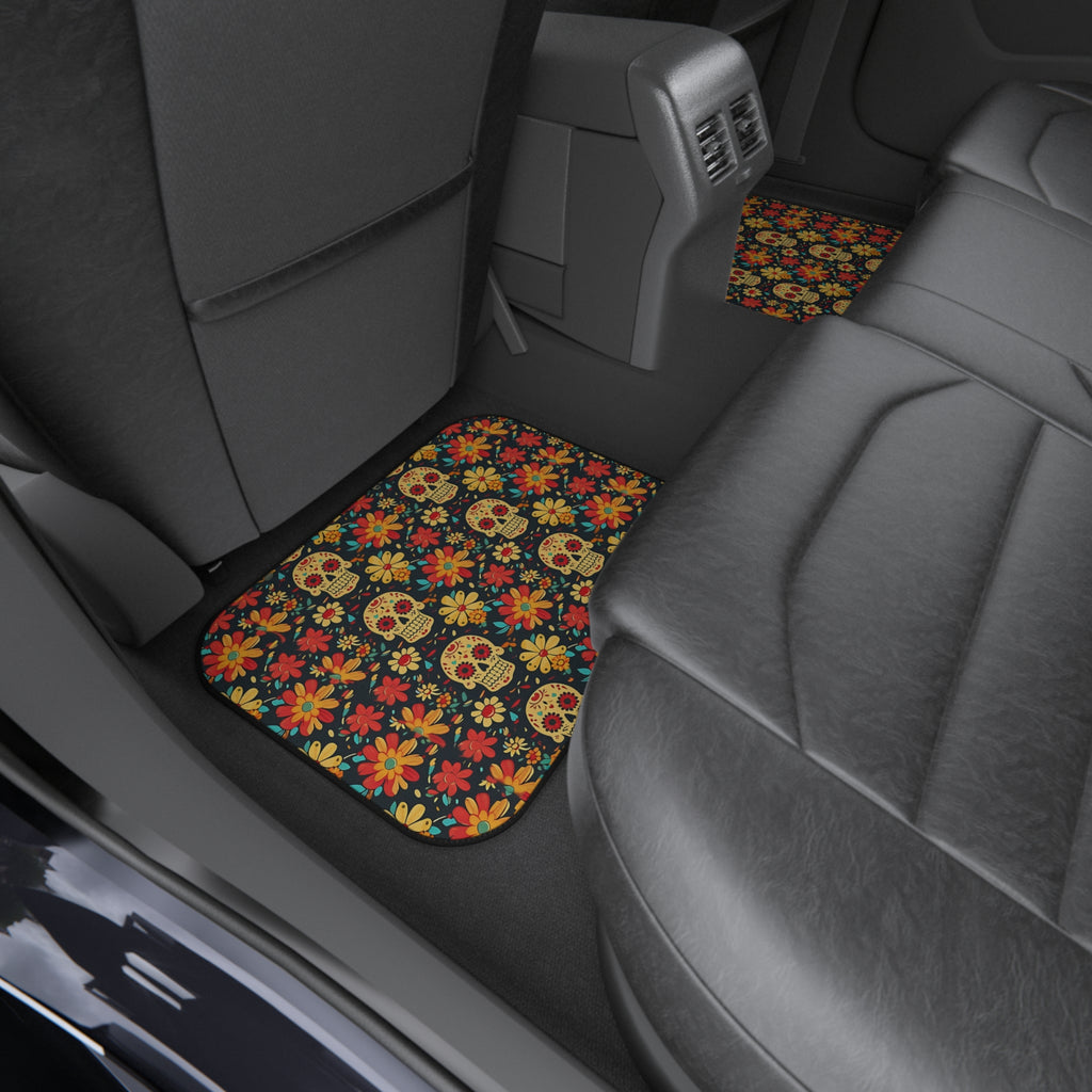 Sugar skull floral car mats, product view 10