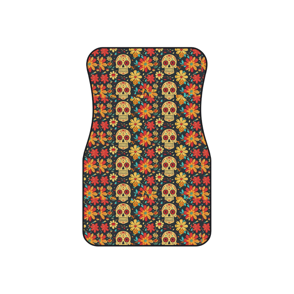 Sugar skull floral car mats, product view 3