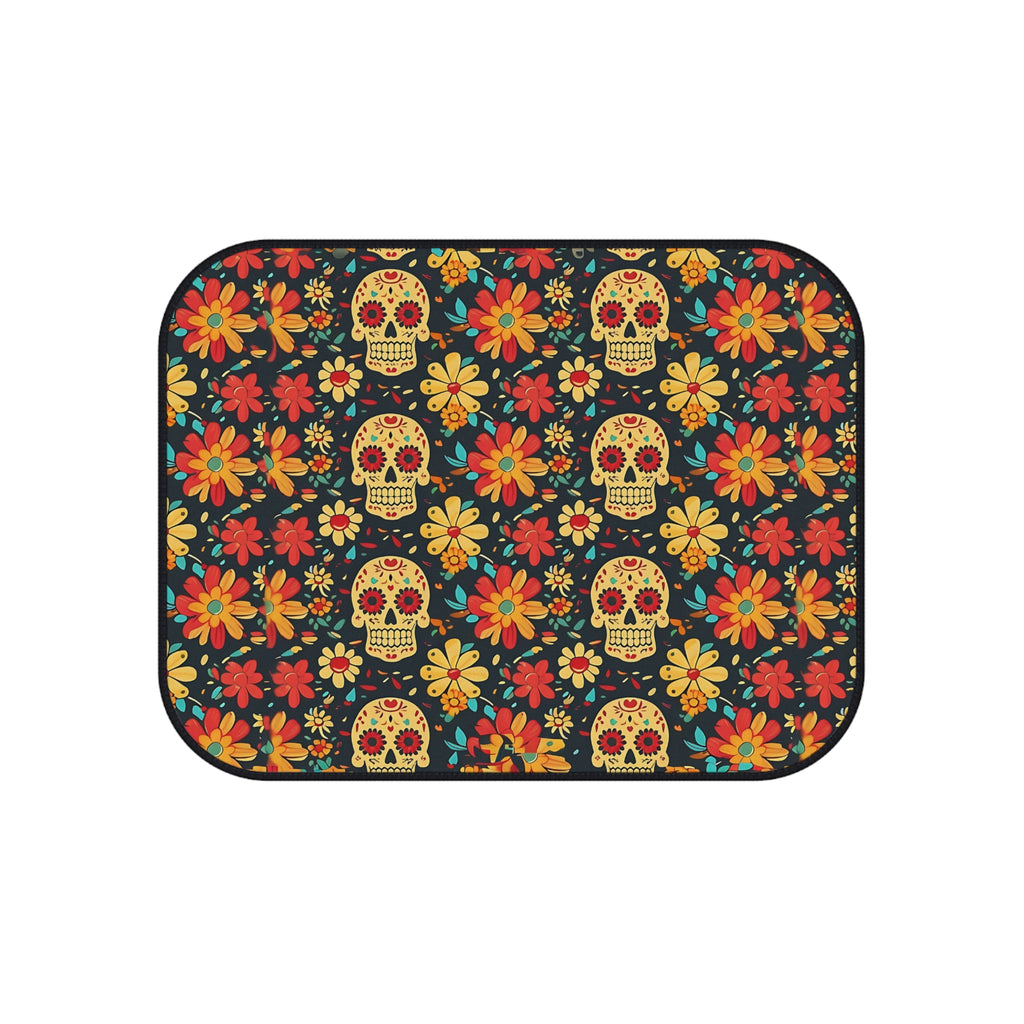 Sugar skull floral car mats, product view 4