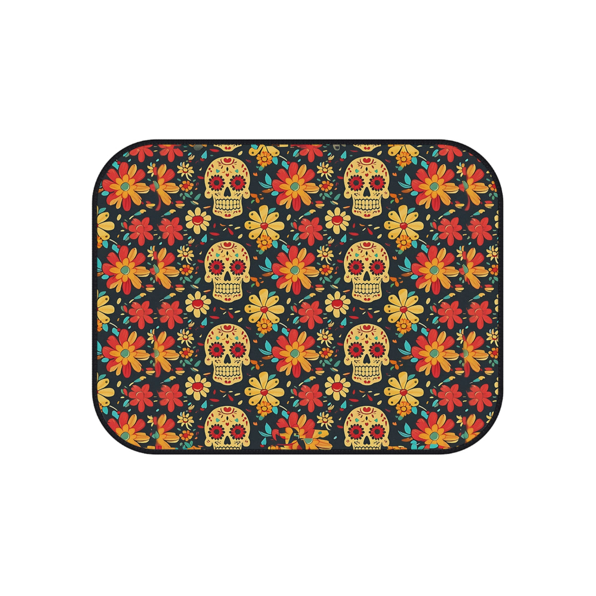 Sugar skull floral car mats, product view 5